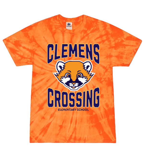 classic cougar spider orange tie dye tshirt