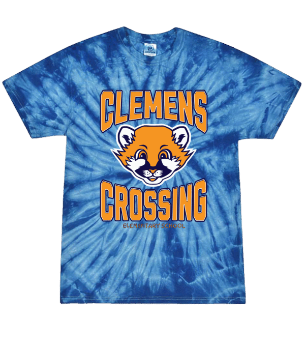 classic cougar tie dye blue tshirt