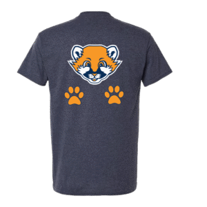 cougar paws heather navy tshirt back