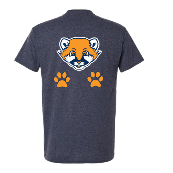 cougar paws heather navy tshirt back