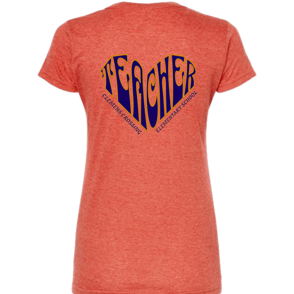 teacher heart orange shirt back