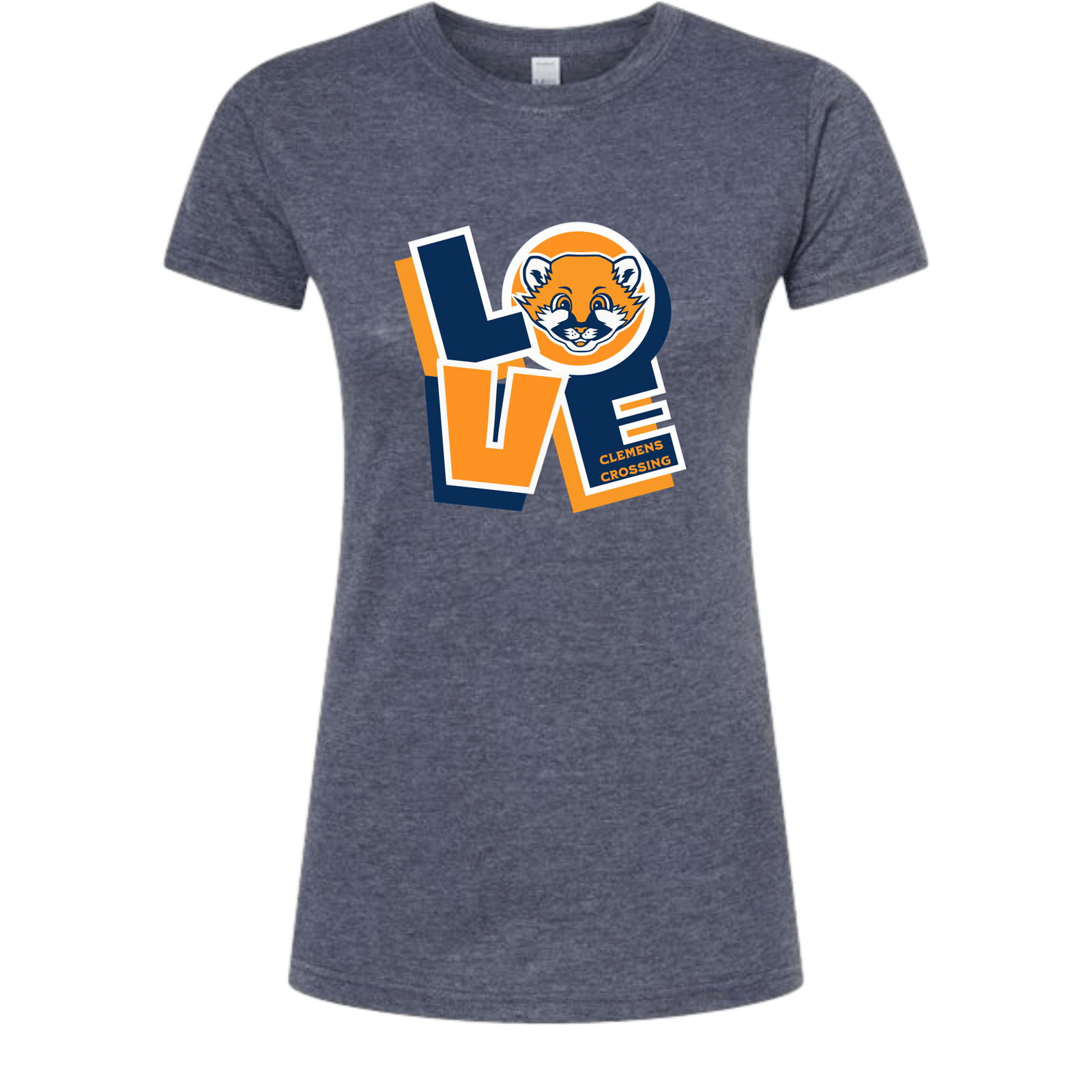 cces love womens heather navy shirt