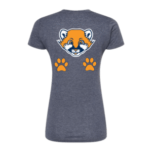 cougar paws womens heather navy shirt back