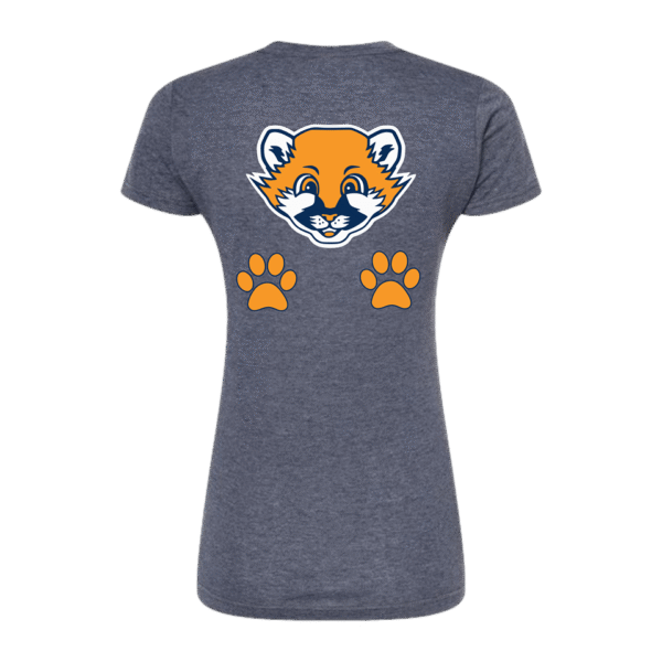 cougar paws womens heather navy shirt back
